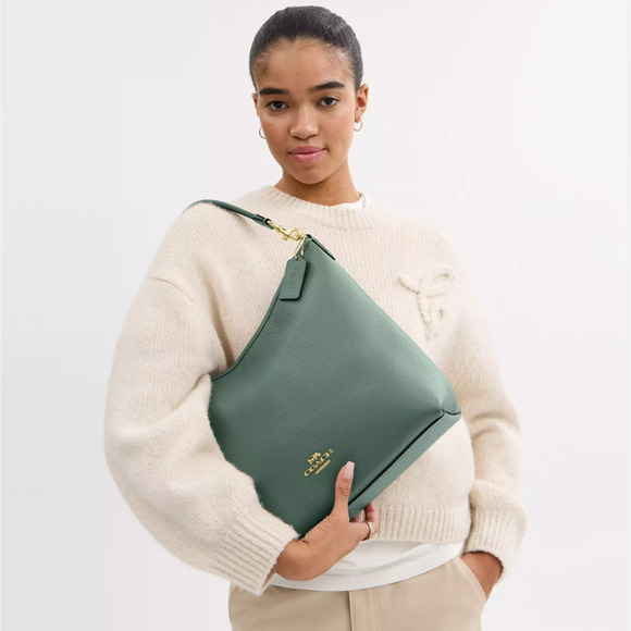 Coach Laurel Large Shoulder/Crossbody Bag Sage Soft Pebble Leather NWT CY684 - Picture 5 of 12